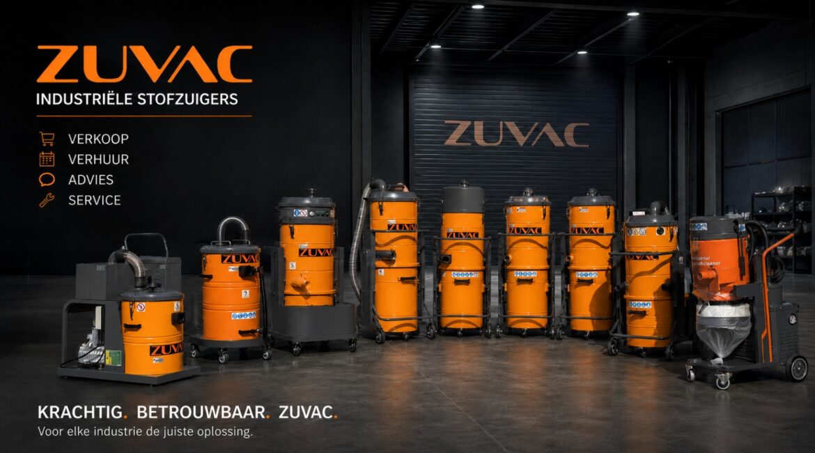 Showroom van ZUVAC met industriële 400V stofzuigers voor verhuur